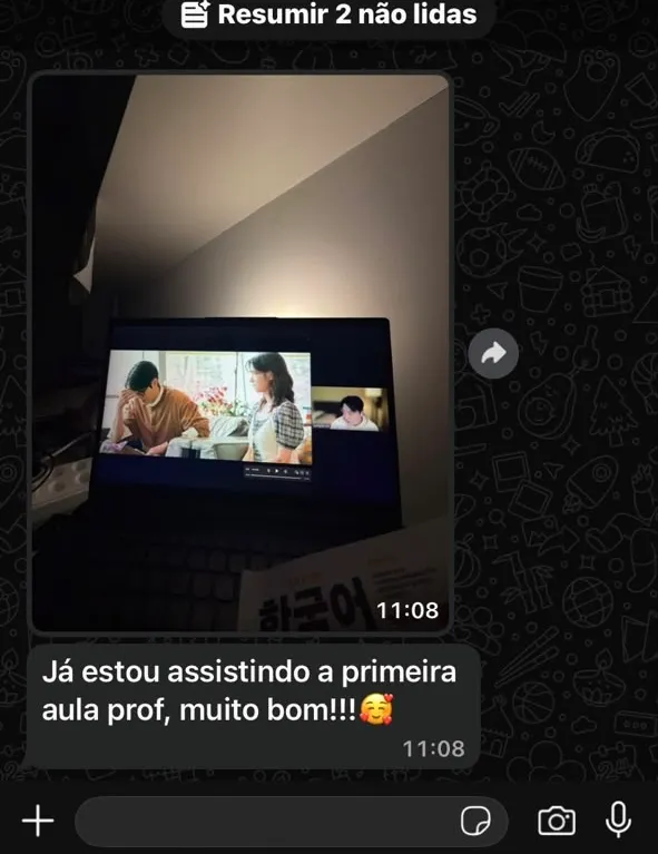 Depoimento de aluna do Dorama Sem Legenda — print 1